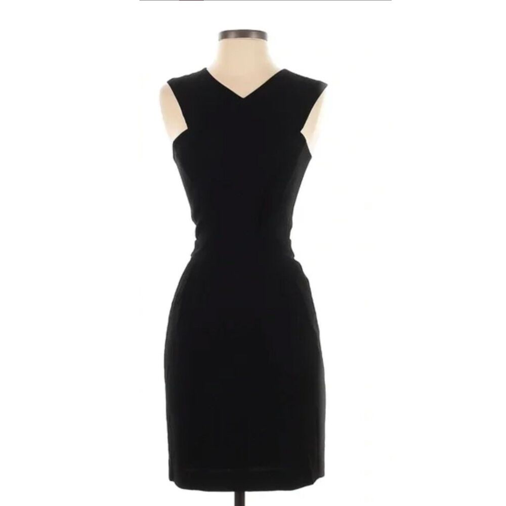 The Kooples Black LBD Sleeveless V-Neck Wrap Sheath Dress Size L Career Cocktail